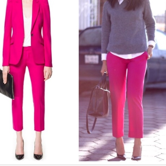 hot pink trousers zara